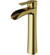 image Vigo Niko Single-Handle Vessel Sink Faucet in Matte Gold