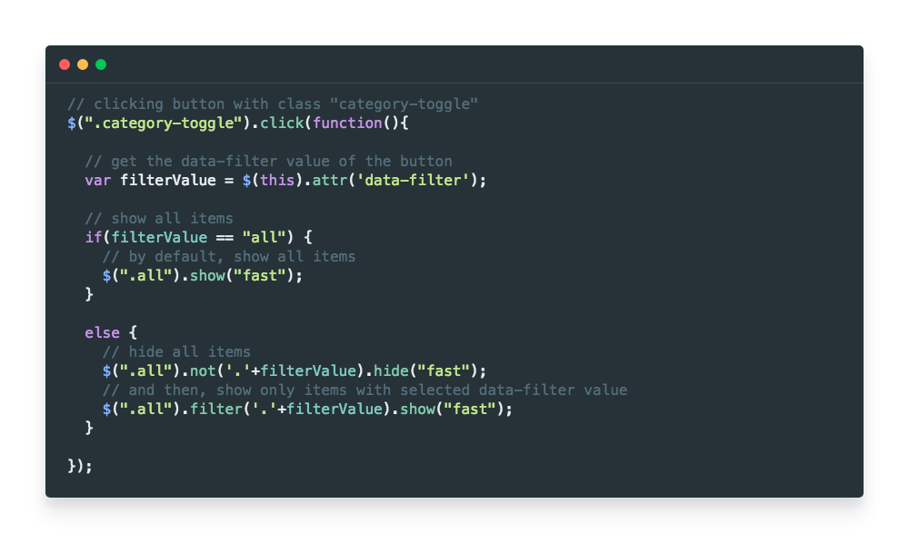 Brand Swag jQuery Filtering