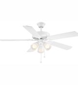 image Brookhurst 52 in LED Indoor White Ceiling Fan with Light Kit