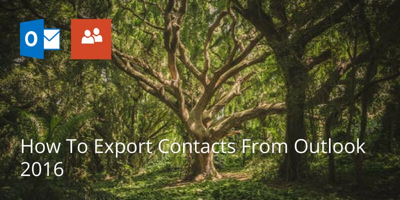 How To Export Contacts From Outlook 2016