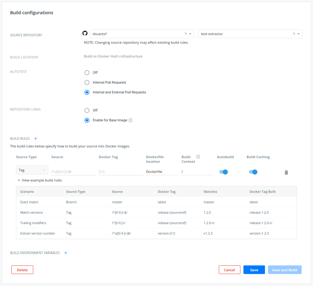 Build configurations