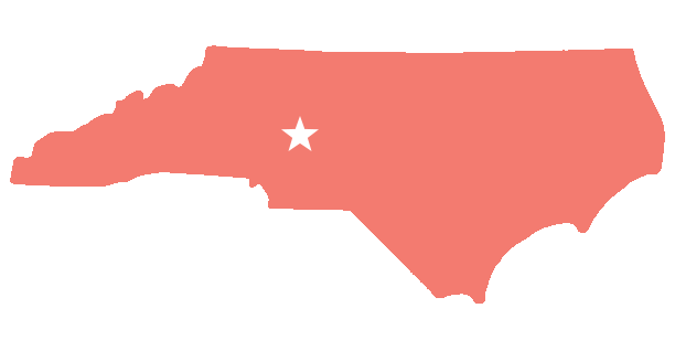 Shape of North Carolina with star icon over Rowan County
