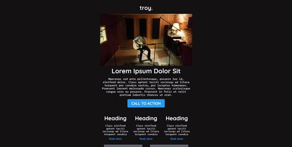 Screenshot of a classic email template