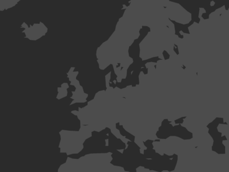 Map showing game server hosting locations in Europe