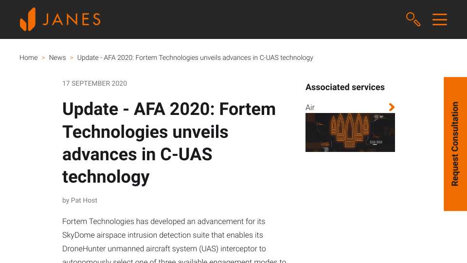 AFA 2020: Fortem Technologies unveils advances in C-UAS technology