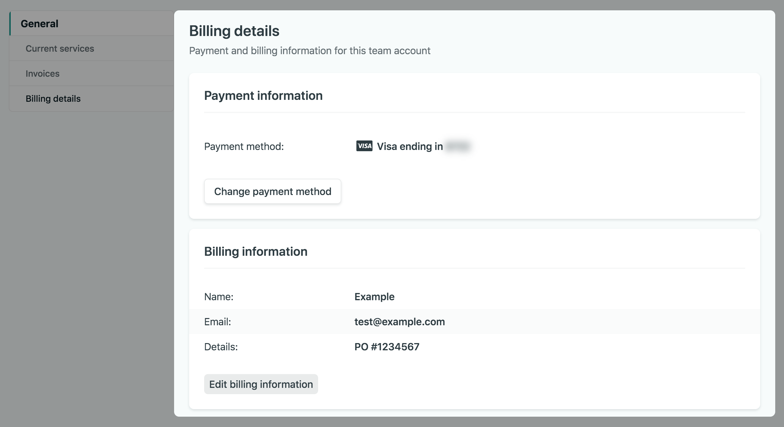 invoice to go change name and billing information