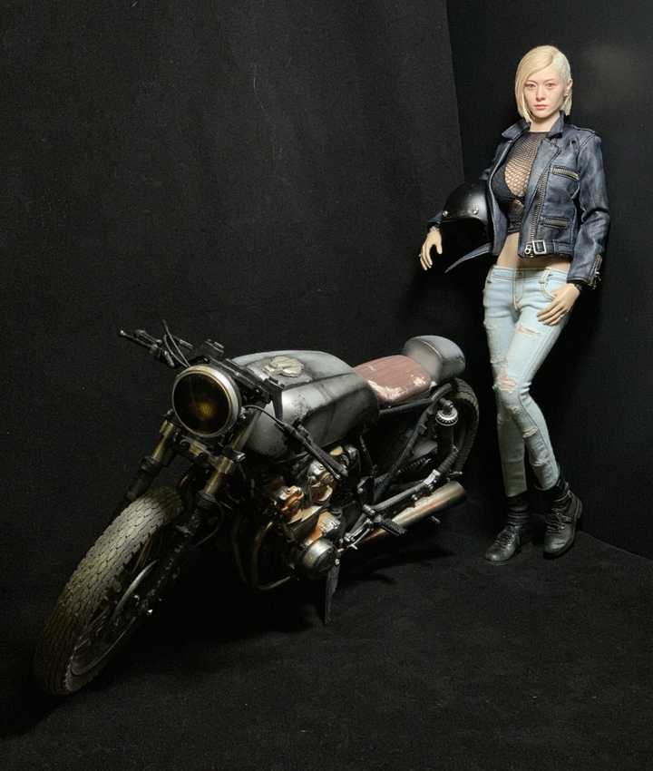 Cool Girl With Motorcycle