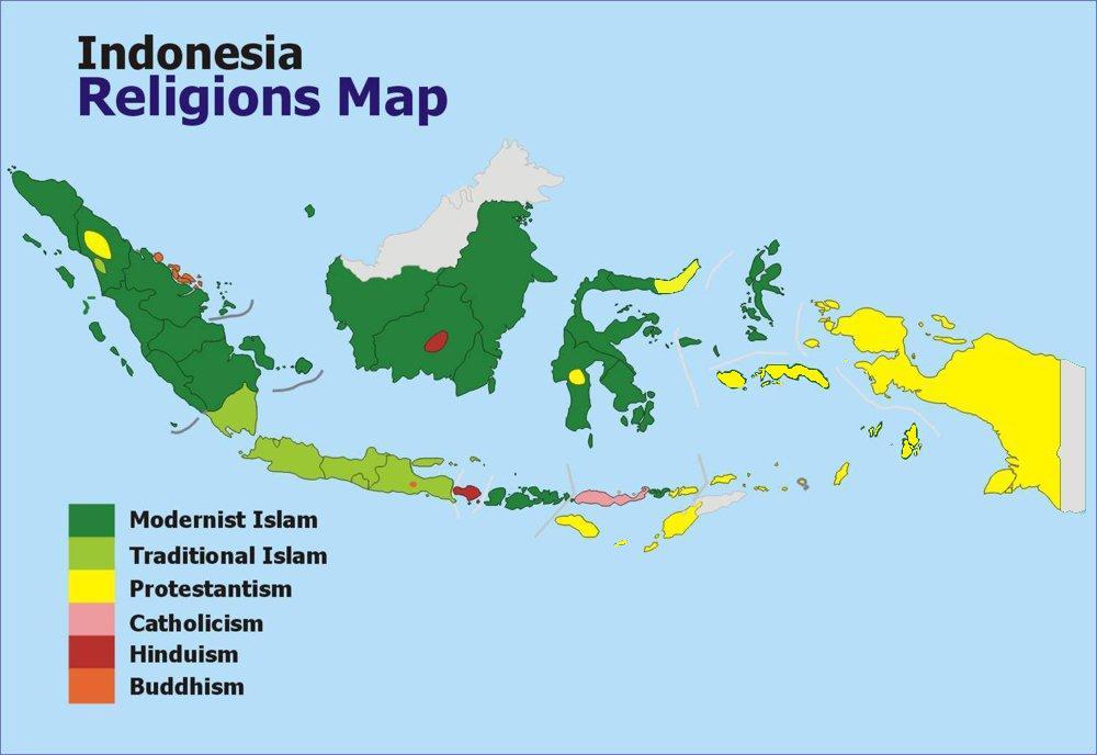 religious map of indonesia