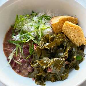 Southern style red beans and greens