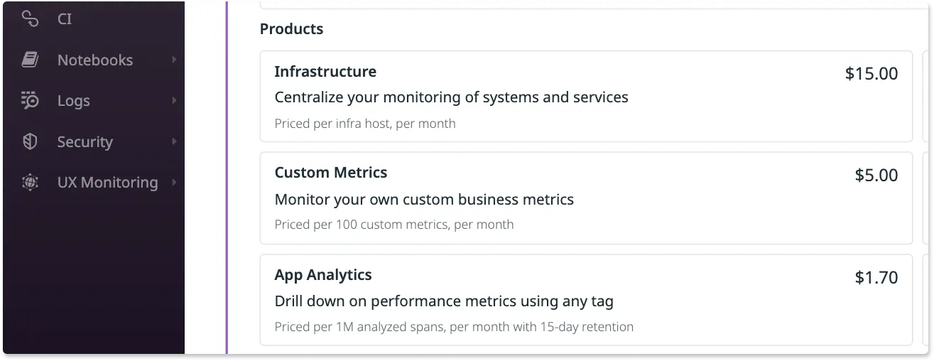 Datadog custom metrics billing