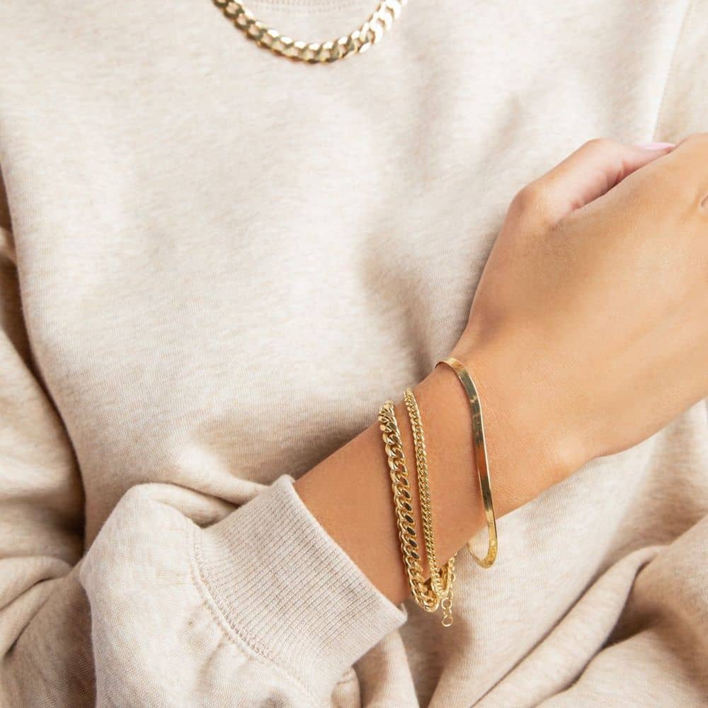 6mm Cuban Bracelet Gold Cuban Link Bracelet JAXXON