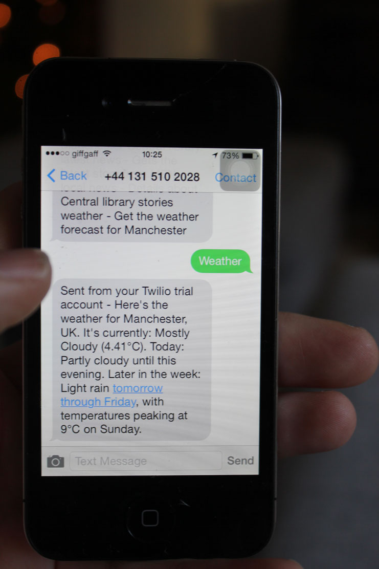 Weather via SMS