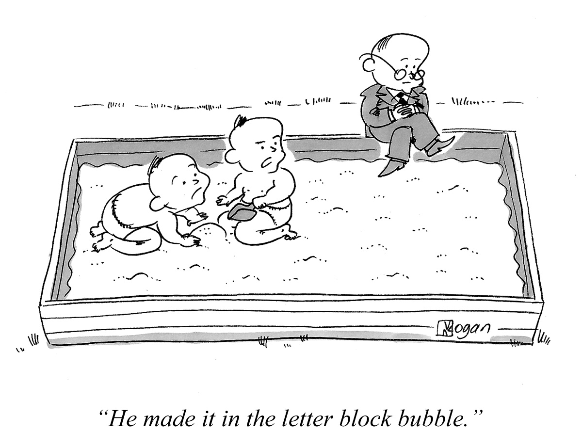 He made it in the letter block bubble.