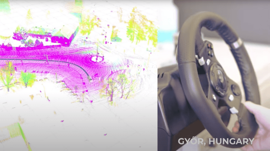 Lidar point cloud from a car