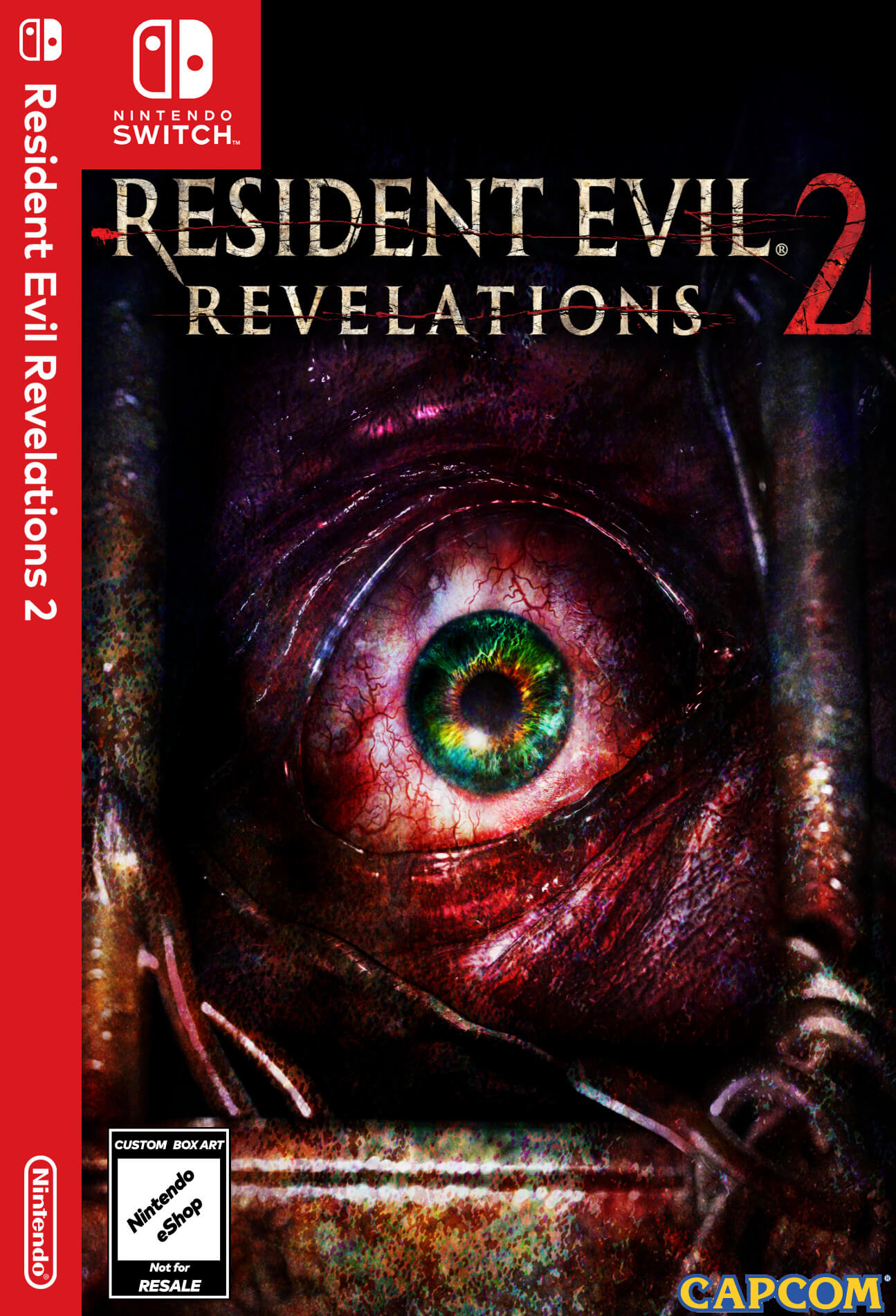 A custom boxart design for Resident Evil: Revelations 2, which never saw a physical release (of it’s own) on Switch