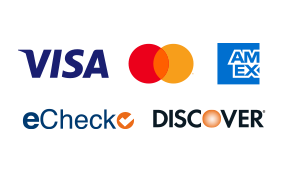ClientPay accepts Visa, MasterCard, American Express, Discover, and eChecks