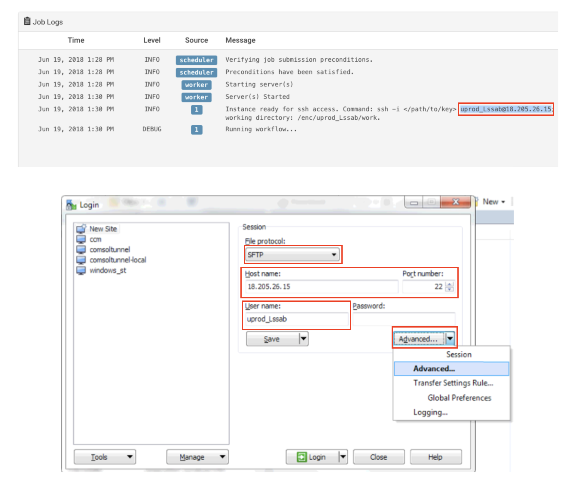 WinSCP Login