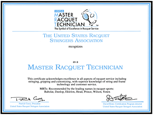 Master Racquet Technician certificate