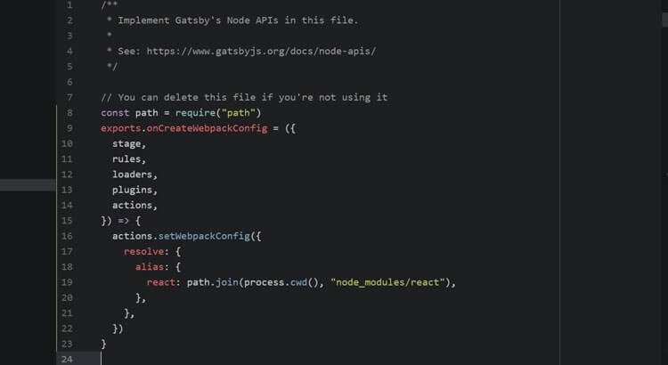 Gatsby Node Webpack Solution Atom console with Gatsby JS Node Wepack code