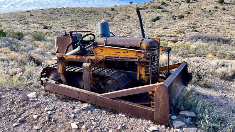 A rusting bulldozer