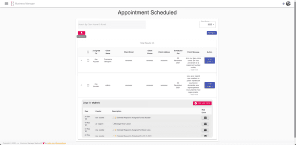 Appointment Scheduled Tab