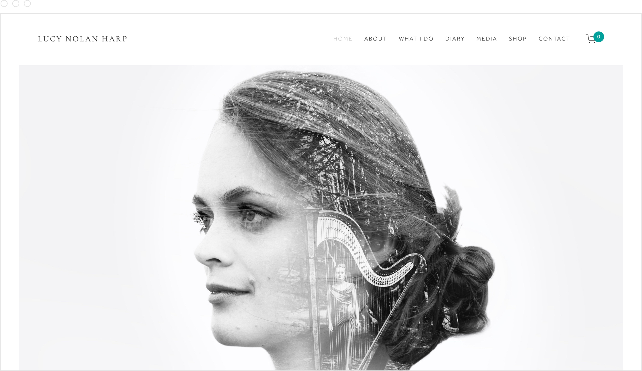 Website design by Jack Watkins for award-winning harpist, Lucy Nolan