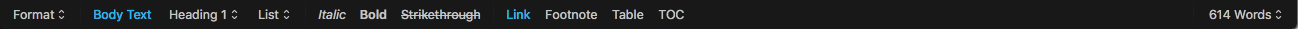 Format toolbar