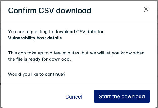 Confirm CSV Download