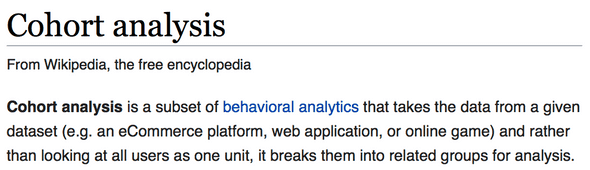 wikipedia definition of cohort analysis