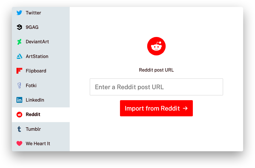 Screenshot of the Reddit service