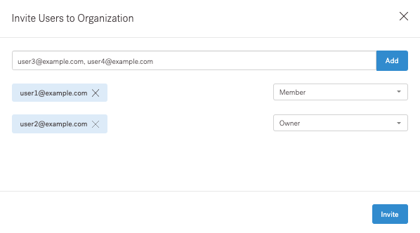 Invite multiple users to your organization