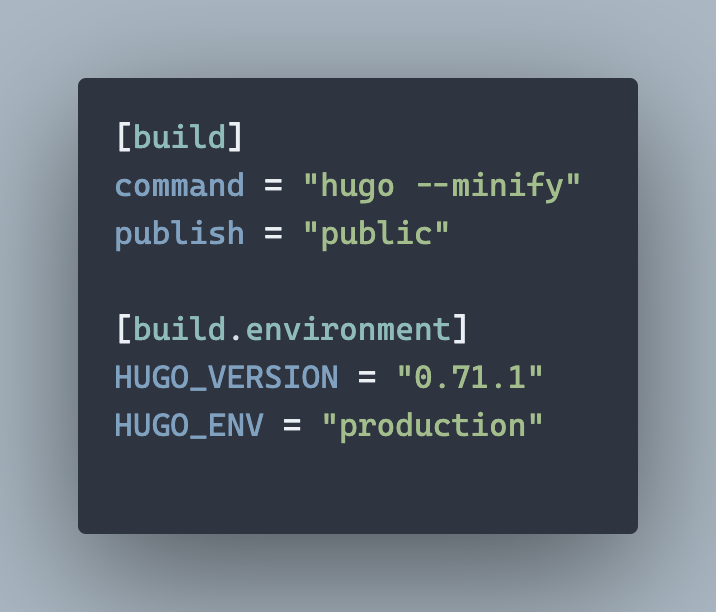 My Netlify configuration file