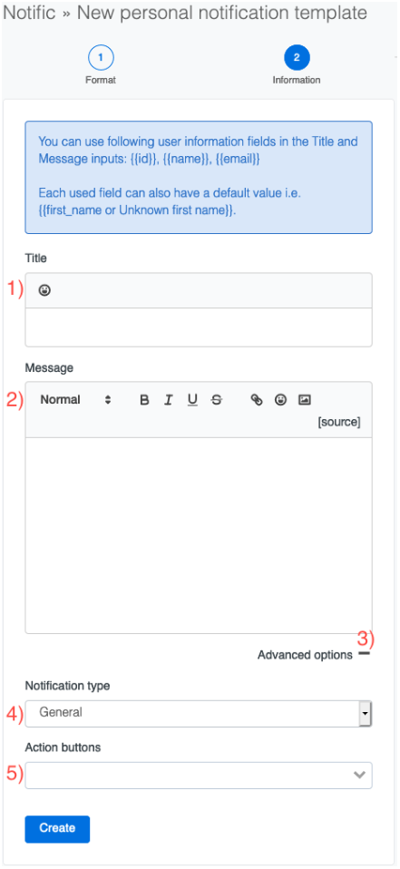 Title and message form alt Title and message form