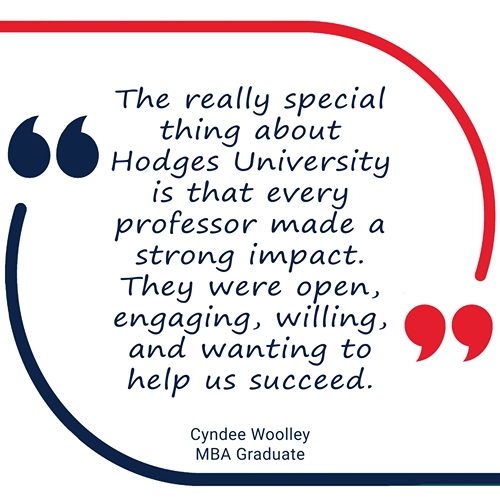 Quote from Hodges MBA graduate.