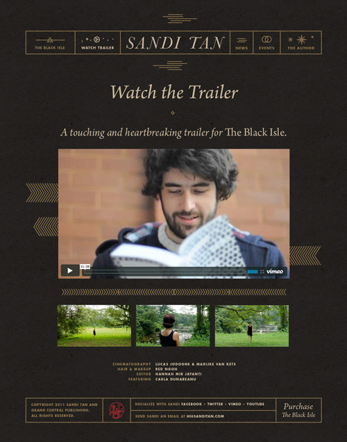 Screenshot of the Sandi Tan trailer page