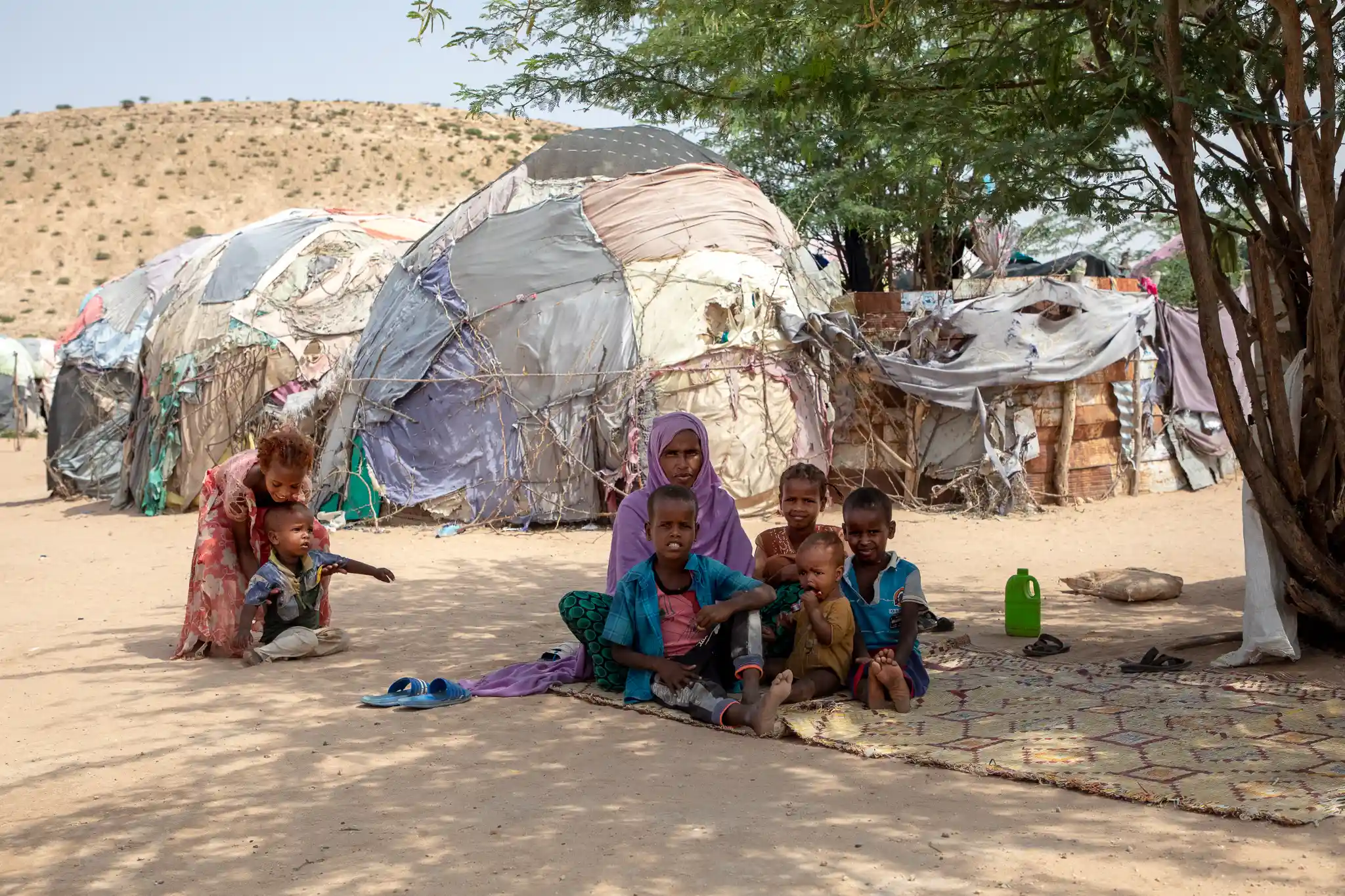 In the IDP camp of M.Mooge, Somaliland, Amina Ahmed Hashi lives with her 4 children.
