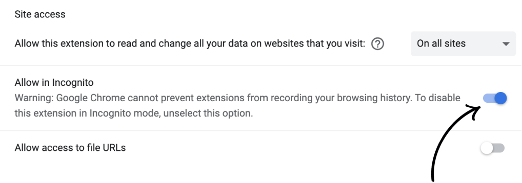 Chrome extension allow local files