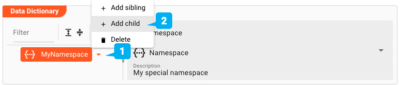 Add child to namespace (Service Aerospike)