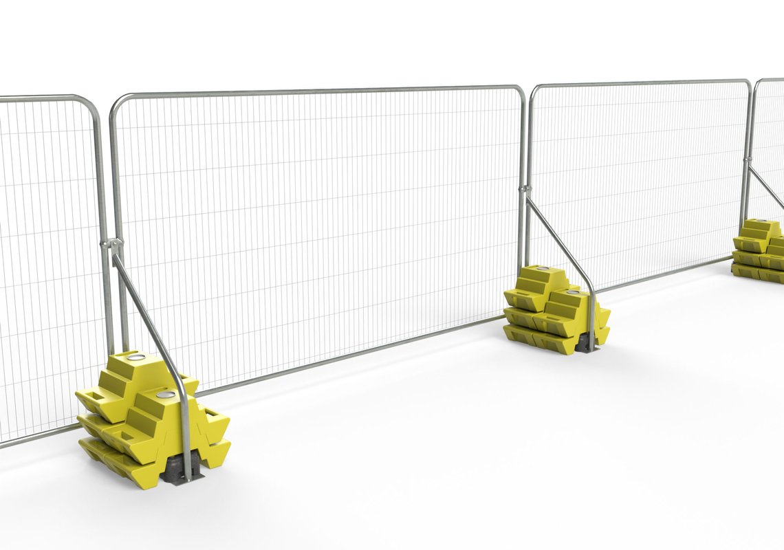 Hi vis concrete ballast block for sale or hire