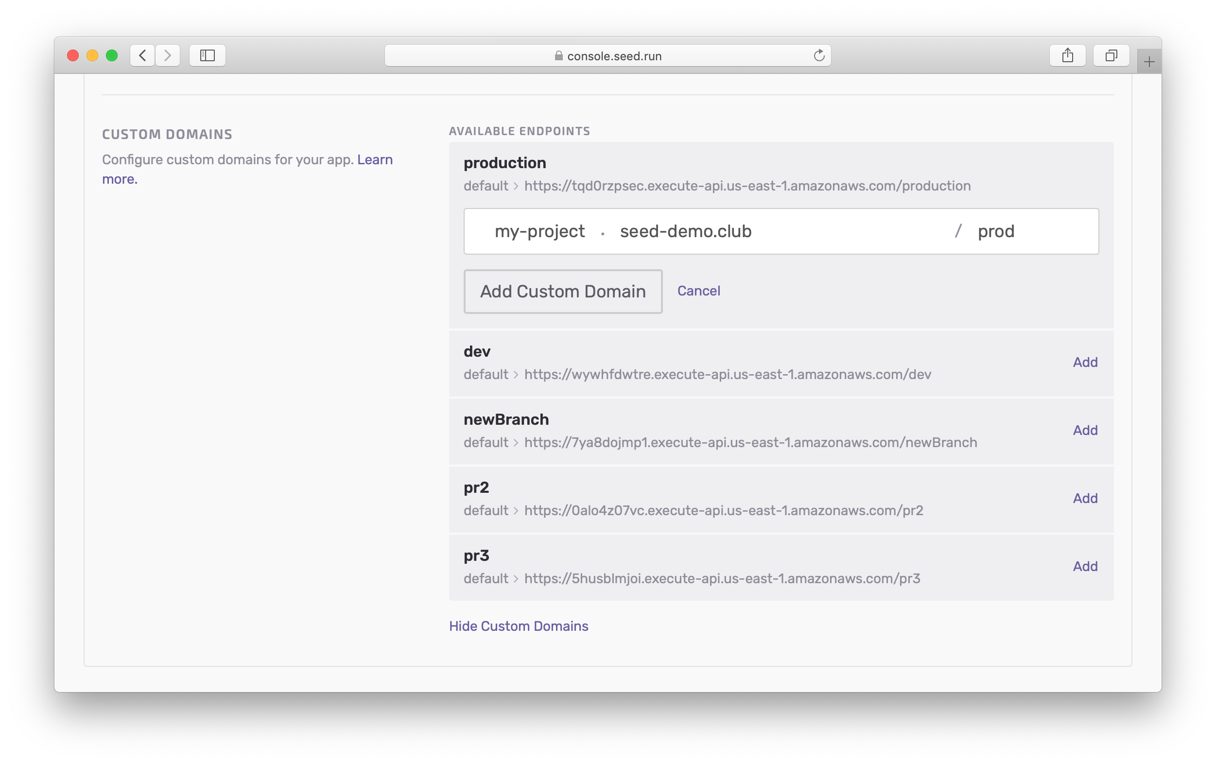 Configure Custom Domain parts