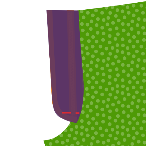 Bar-tack both fly pieces together