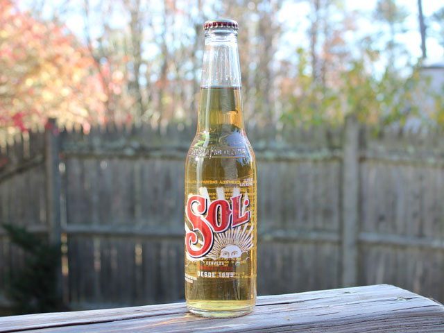 A bottle of Sol Cerveza
