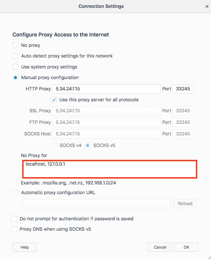 How to configure Mozilla Firefox browser for proxy servers