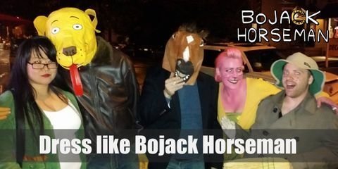 If you want to look like this 90's TV has-been, you'll want to get a gray blazer jacket and blue pullover sweater with X's printed or embroidered onto it from top to bottom; light-washed blue jeans and red sneakers. Needless to say, a horse party mask is vital for your costume.