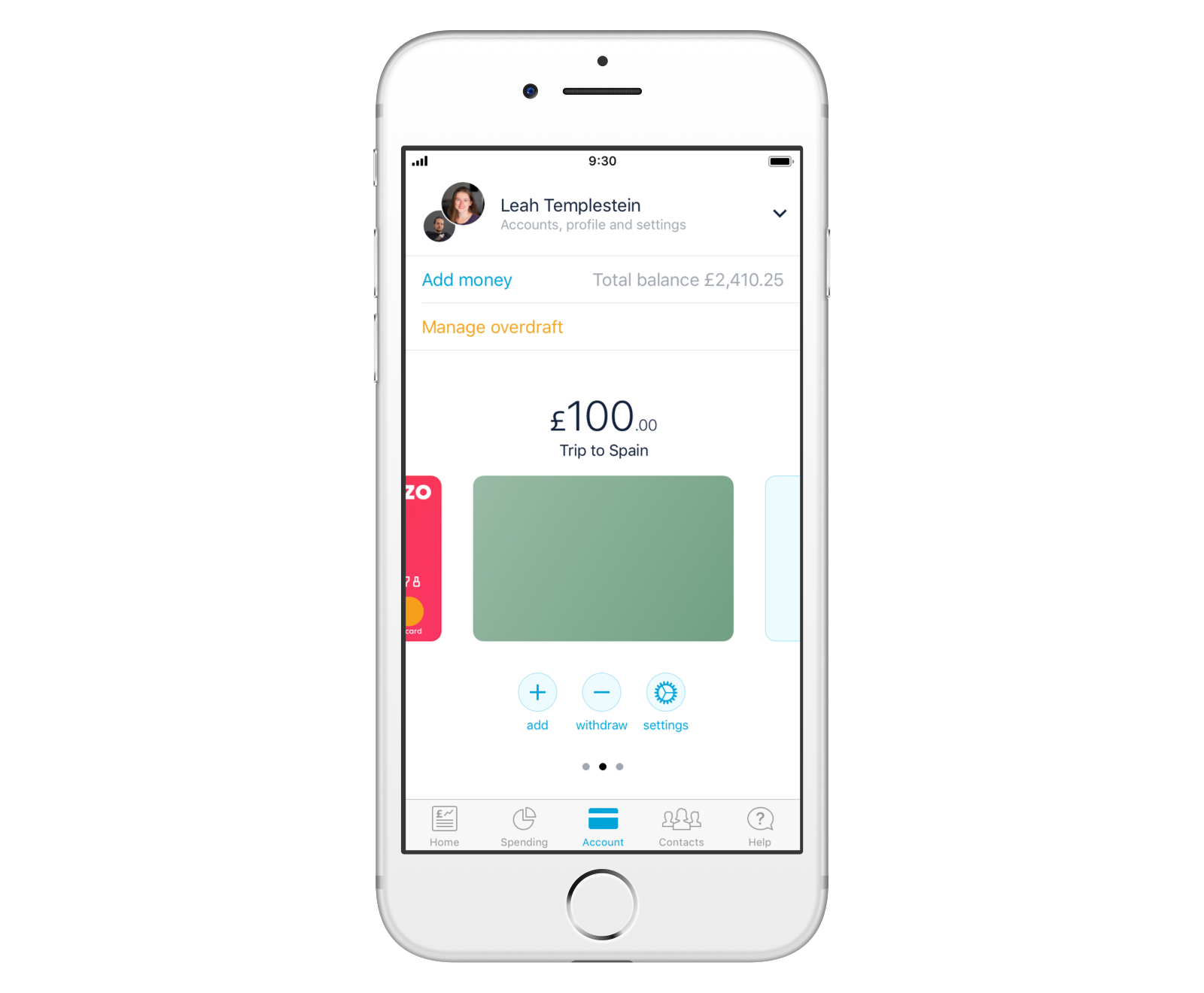Screenshot of a Pot on a joint account