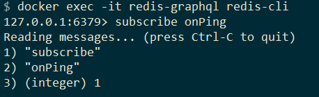 Subscribing to the topic in an interactive shell for redis