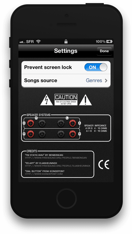 HiFi Tuner settings screen