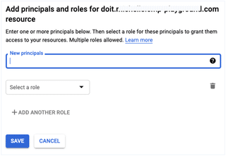 A screenshot of the Add principals and roles form