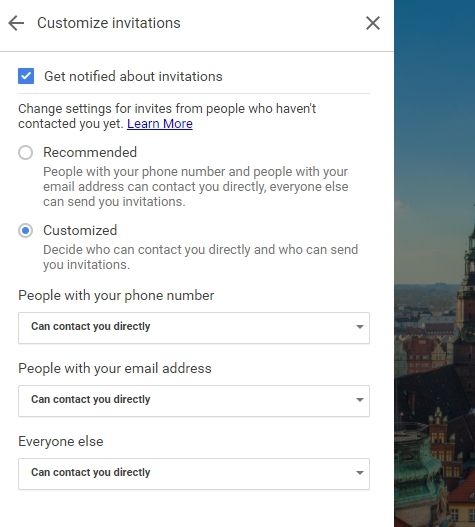 Google Voice Customize invite