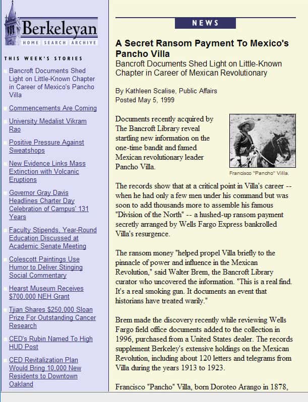 Wells Fargo and Pancho Villa